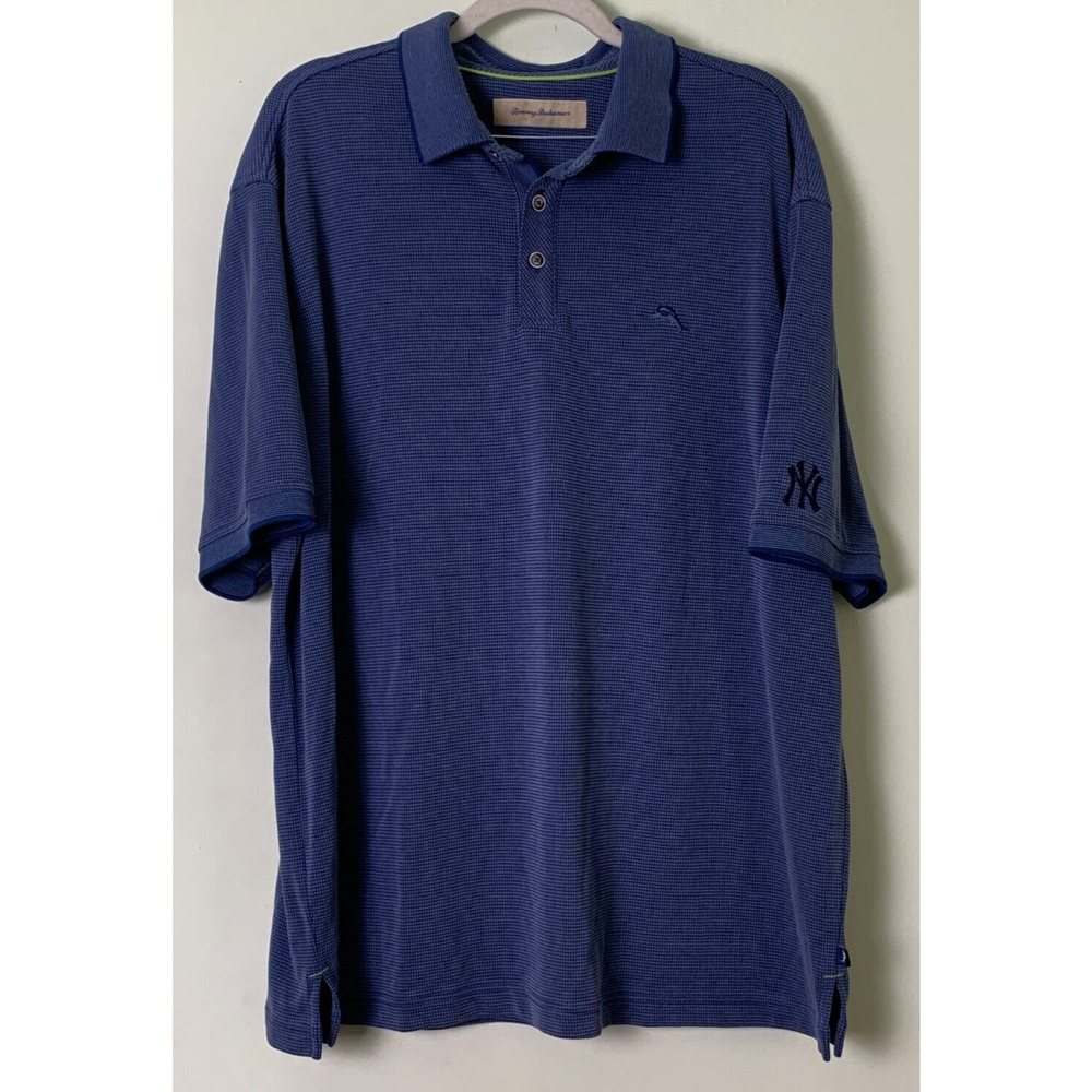 Tommy Bahama Men's New York Yankees Polo Shirt Blue XL